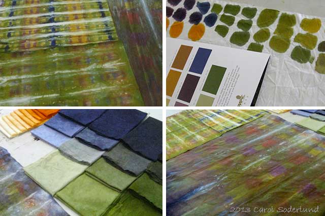 palette of colors in hand-dyed cloth