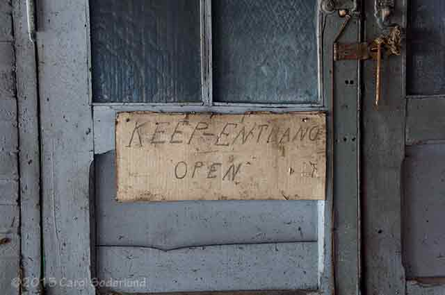 Sign on door at Lonaconing