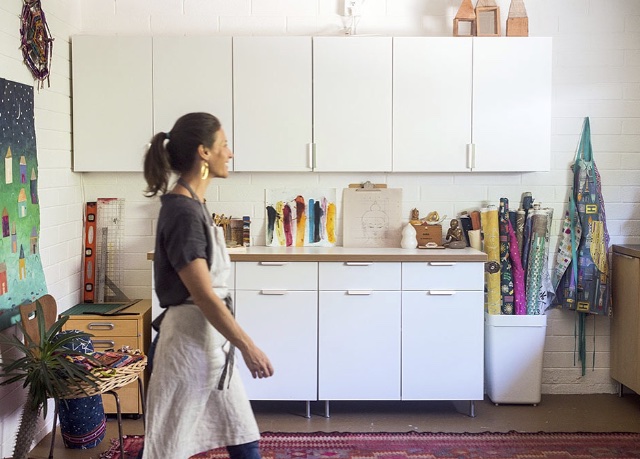 Carrie Bloomston in her studio