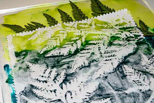 Monoprinting with ferns